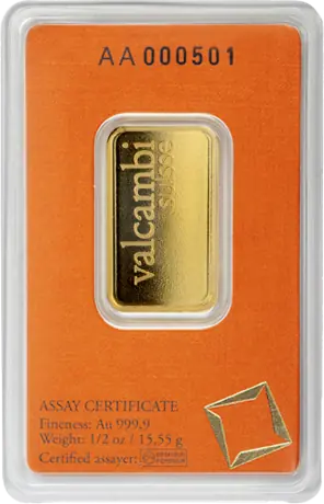 1/2 oz Gold Bar | Valcambi
