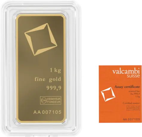 1 Kilo Gold Bar | Valcambi | Minted