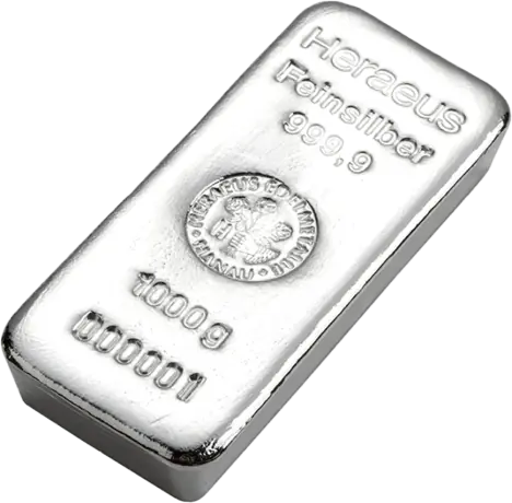1 Kilo Silver Bar | Heraeus