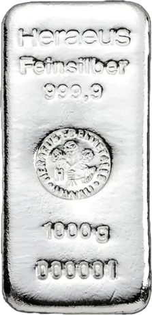 1 Kilo Silver Bar | Heraeus