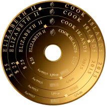 1 oz Islas Cook Moneda Armilar Valcambi de oro