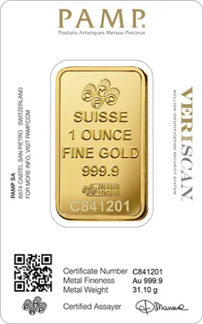 1 oz Gold Bar | PAMP Fortuna
