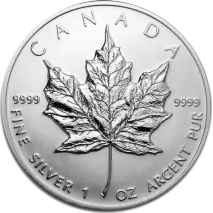 1 oz Maple Leaf Plata | a&ntilde;os diversos