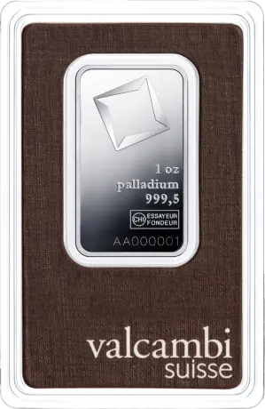 1 oz Palladium Bar | Valcambi