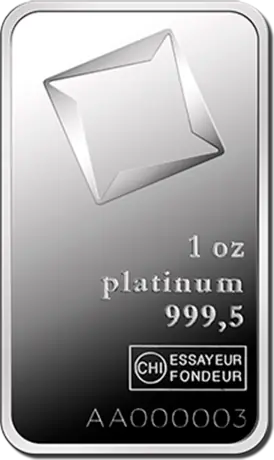 1 oz Platinum Bar | Valcambi