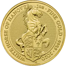 1 oz Queen's Beasts White Horse of Hanover Gold Coin | 2020