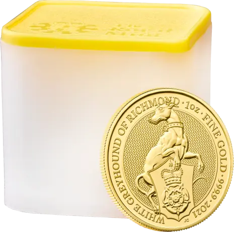 1 oz Queen's Beasts White Greyhound of Richmond Gold Coin (2021)