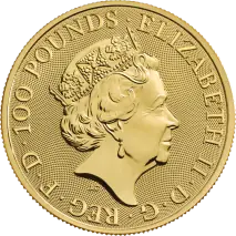 1 oz Queen's Beasts White Greyhound of Richmond Gold Coin (2021)