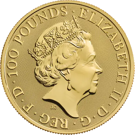 1 oz Queen's Beasts White Greyhound of Richmond Gold Coin (2021)