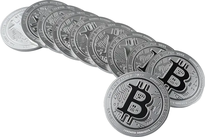 1 oz Bitcoin Argento
