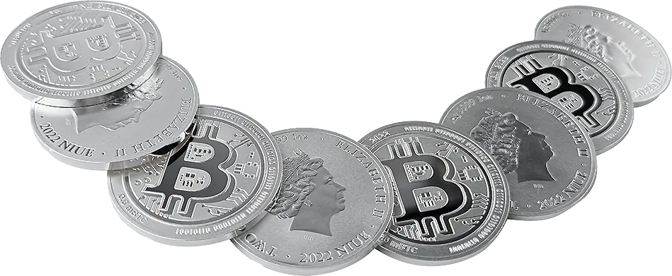 1 oz Bitcoin Argento