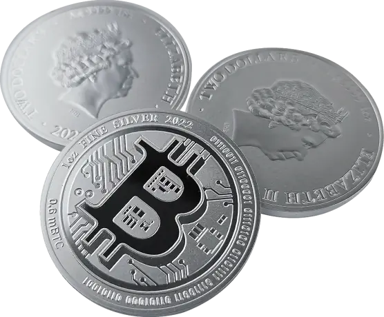 1 oz Bitcoin Argento
