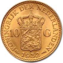 10 Dutch Guilders Wilhelmina | Gold | 1892-1933