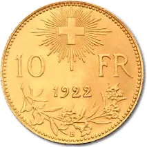10 Francos Suizos medio Vreneli | Oro | 1911-1922