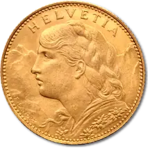 10 Francos Suizos medio Vreneli | Oro | 1911-1922