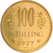 100 Austrian Schilling | Gold | 1925-1934