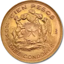 100 Pesos Chileno Liberty | Oro | 1895-1980