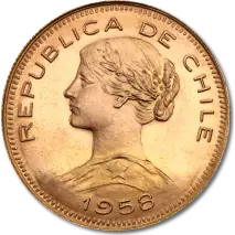 100 Pesos Chileno Liberty | Oro | 1895-1980
