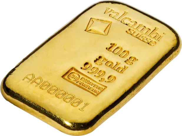 100g Gold Bar | Valcambi | Casted