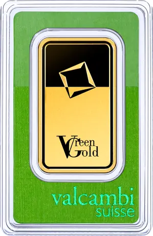 100g Gold Bar | Valcambi | Green Gold