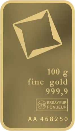 100g Lingote de Oro | Valcambi | Acu&ntilde;ada