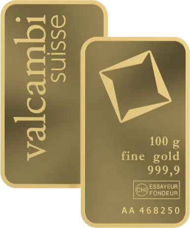 100g Lingote de Oro | Valcambi | Acu&ntilde;ada