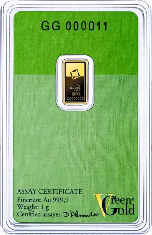 1g Gold Bar | Valcambi | Green Gold