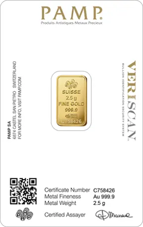 2,5gr Lingote de Oro | PAMP Fortuna
