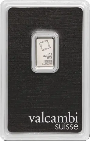 2.5g Platinum Bar | Valcambi
