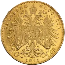 20 Corona Franz-Joseph I Austria New Edition Gold Coin | 1915