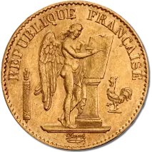 20 Francos Franceses G&eacute;nie 3. Rep&uacute;blica | Oro | 1871-1898