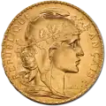 20 French Francs Marianne Rooster Gold Coin | 1899-1914
