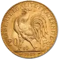 20 French Francs Marianne Rooster Gold Coin | 1899-1914