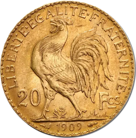 20 French Francs Marianne Rooster Gold Coin | 1899-1914