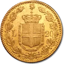 20 Liras Italianas Umberto I | Oro | 1879-1897