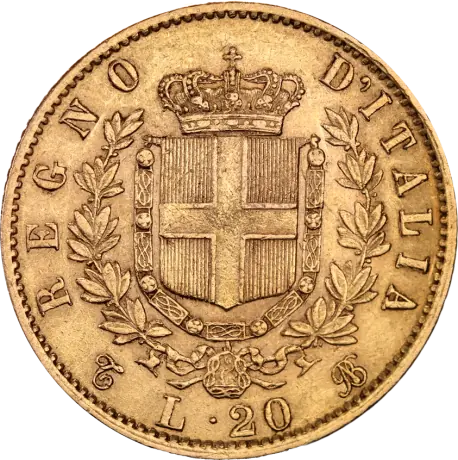 20 Italian Lira Vittorio Emanuele II Gold Coin | 1861-1878