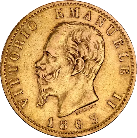 20 Italian Lira Vittorio Emanuele II Gold Coin | 1861-1878