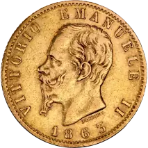20 Lire Vittorio Emanuele II | Or | 1861-1878