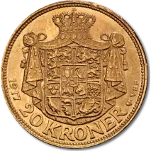 20 Coronas Cristi&aacute;n X Dinamarca | Oro | 1913-1917