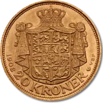 20 Coronas Federico VIII Dinamarca | Oro | 1908-1912