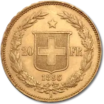 20 Francos Suizos Helvetica | Oro | 1883-1896