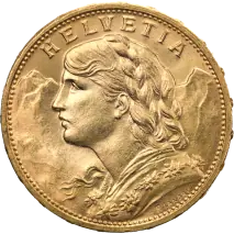 20 Francos Suizos Vreneli | 1897-1949 | 2da mano