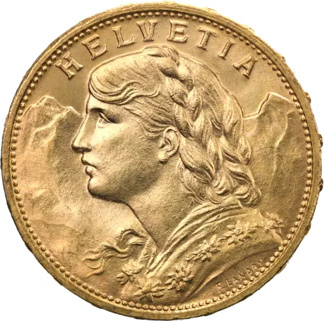 20 Swiss Francs Vreneli | Gold | 1897-1949