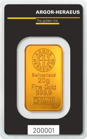 20g Gold Bar | Argor-Heraeus | Kinebar