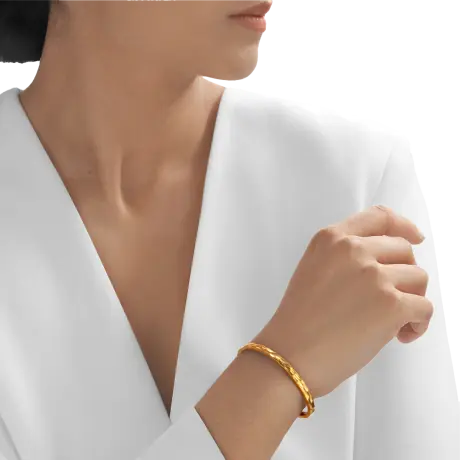 24kt Gold Classic Hammered Cuff