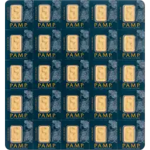25 x 1g PAMP Multigram Złota Sztabka