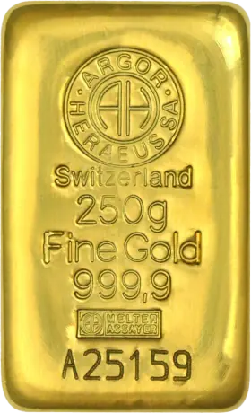 250g Gold Bar | Argor-Heraeus | Casted