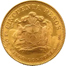 50 Pesos Chileno Liberty | Oro | 1926-1980
