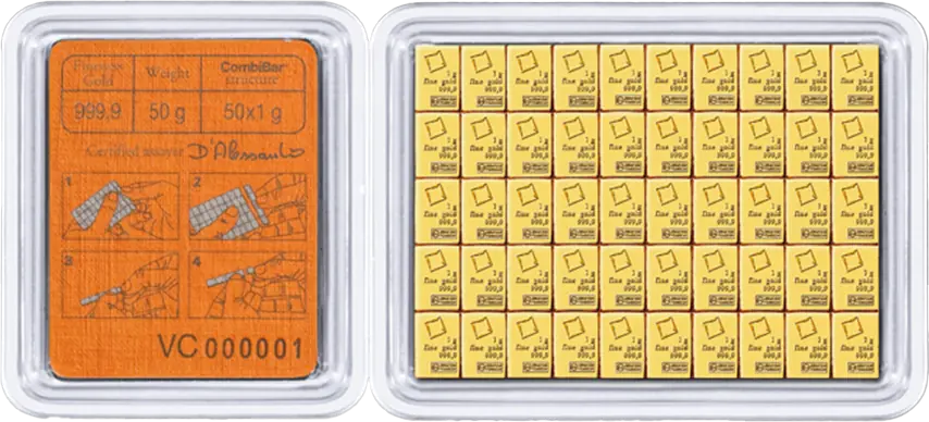 50 x 1g CombiBar&reg; | Gold | Valcambi