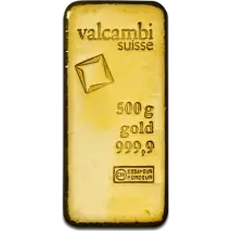 500g Złota Sztabka | Valcambi | Odlewana